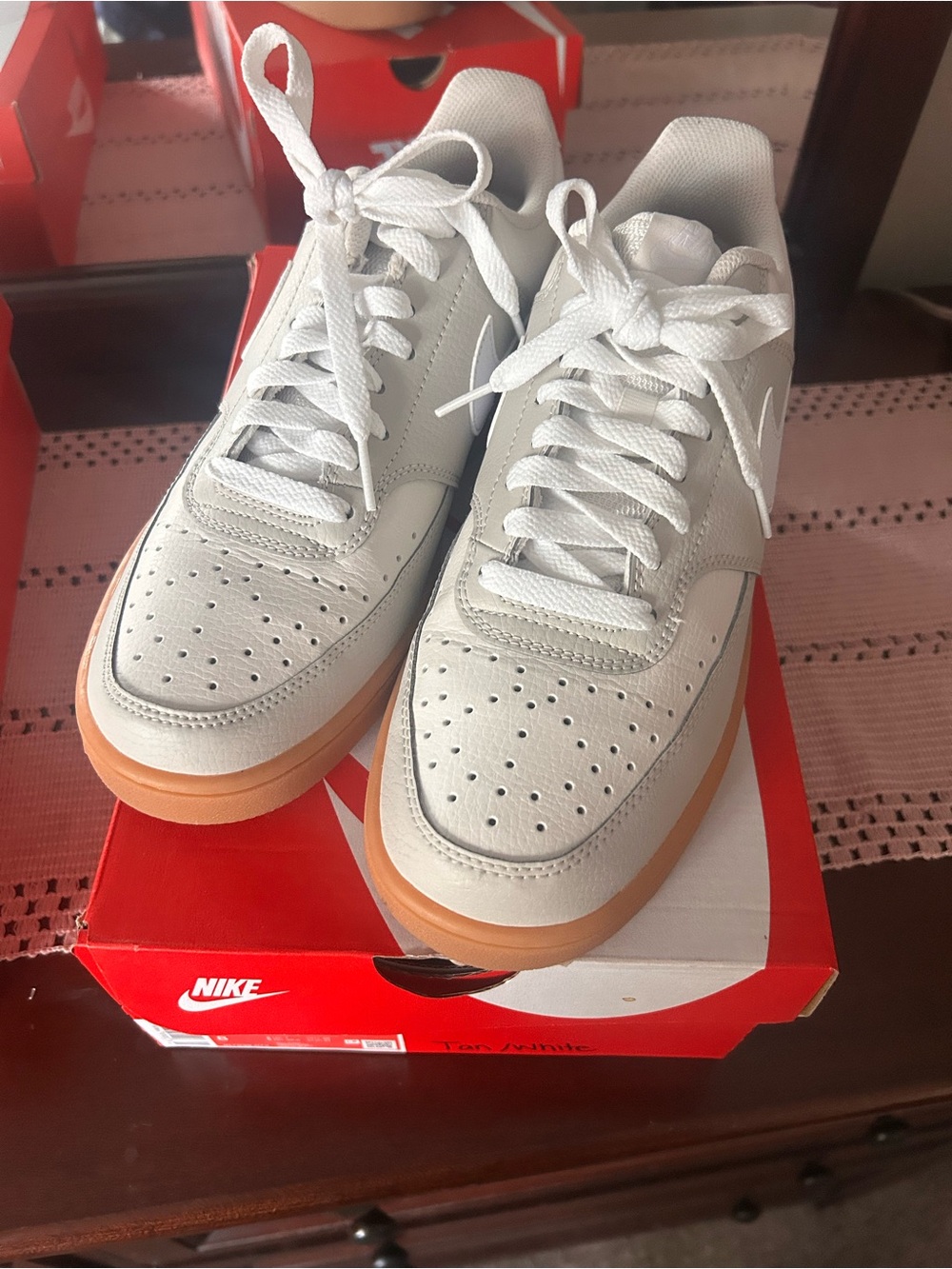 Nike Women’s Low-Top Athletic Sneakers in White and Gum